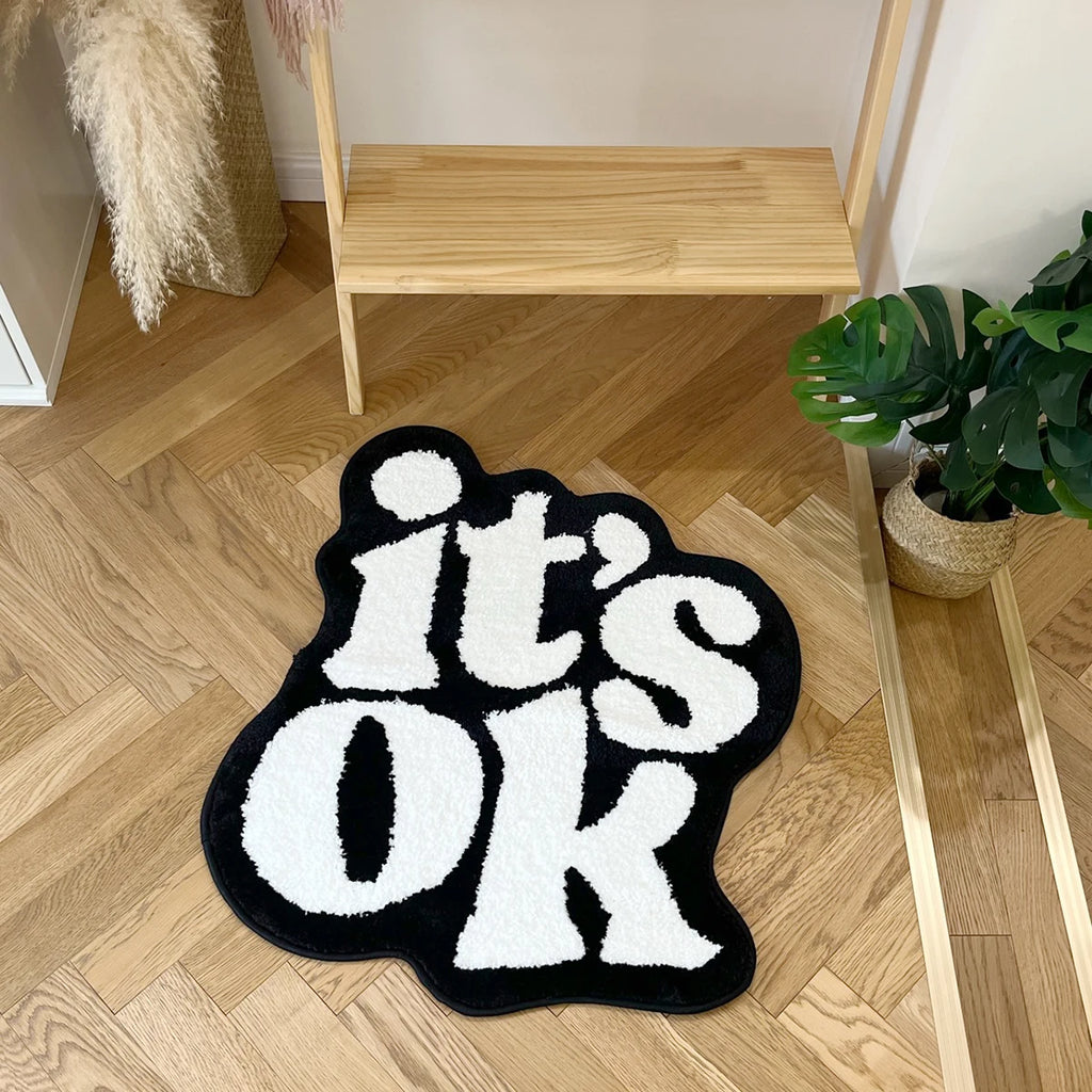 It's OK Rug Handmade Fluffy Plush Tufted Living Room for Bedroom Dorm Suitable for Room Decor Housewarming Gift