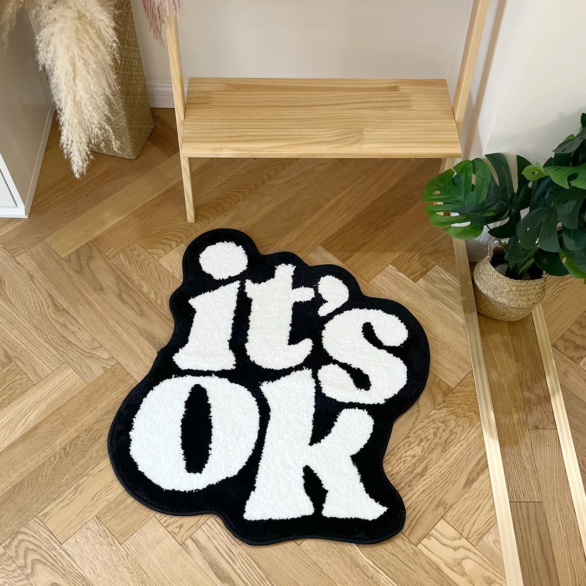 It's OK Rug Handmade Fluffy Plush Tufted Living Room for Bedroom Dorm Suitable for Room Decor Housewarming Gift